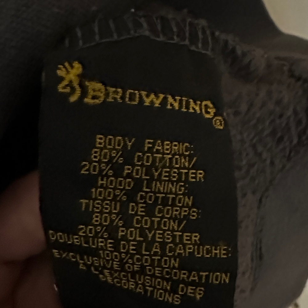 Browning Black and Gray Hoodie with Red Logo - Picture 3 of 4